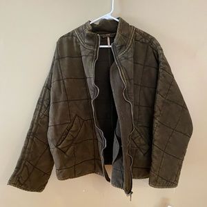 Free People Dolman Quilted Jacket in Dusted Military NWT